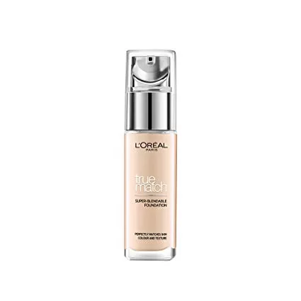 L'Oreal Paris True Match Foundation 1.N Ivory - 30ml, Flawless Finish, All Skin Types, Lightweight, Long-lasting Coverage