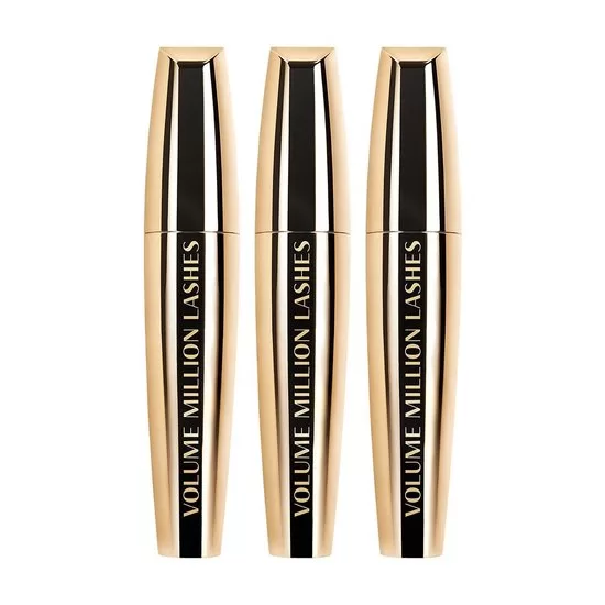 L'Oréal Paris Volume Million Lashes Mascara - 3 Stuks - Zwart - Volume & Separatie - Geschikt voor Gevoelige Ogen - Voordeelverpakking