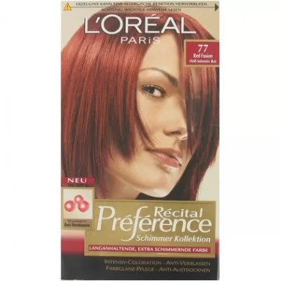 L’Oréal Haarfarbe Préférence Nr. 77 - Helder Intensief Rood, langanhaltende Farbintensität, glänzendes Finish, 100% graue Abdeckung