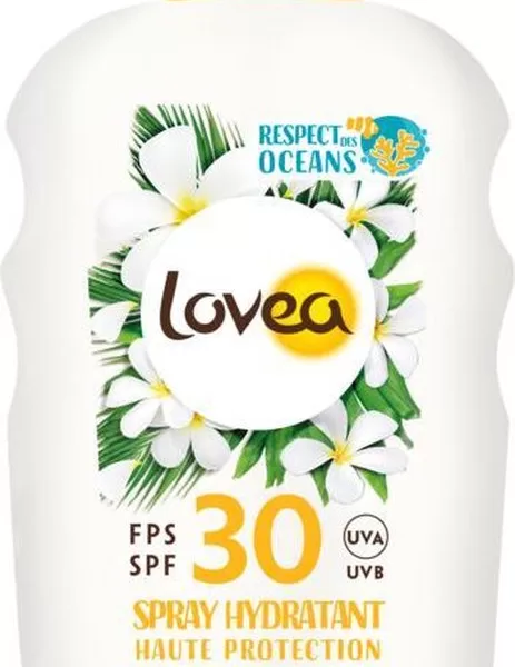 Lovea Sun Zonnebrand Spray SPF30 150 ml - Hydraterende, waterbestendige zonnebrand voor gezicht & lichaam, vegan, zonder witte strepen, gemaakt in Frankrijk