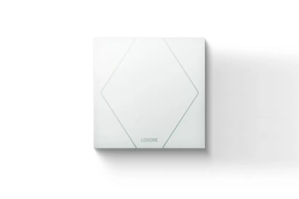 Loxone Touch Pure CO2 Tree Weiß – Designer Smart Home Touchpanel mit Echtglas, CO2-Sensor, Temperatur- & Feuchtigkeitssensor, rahmenlos, Orientierungslicht