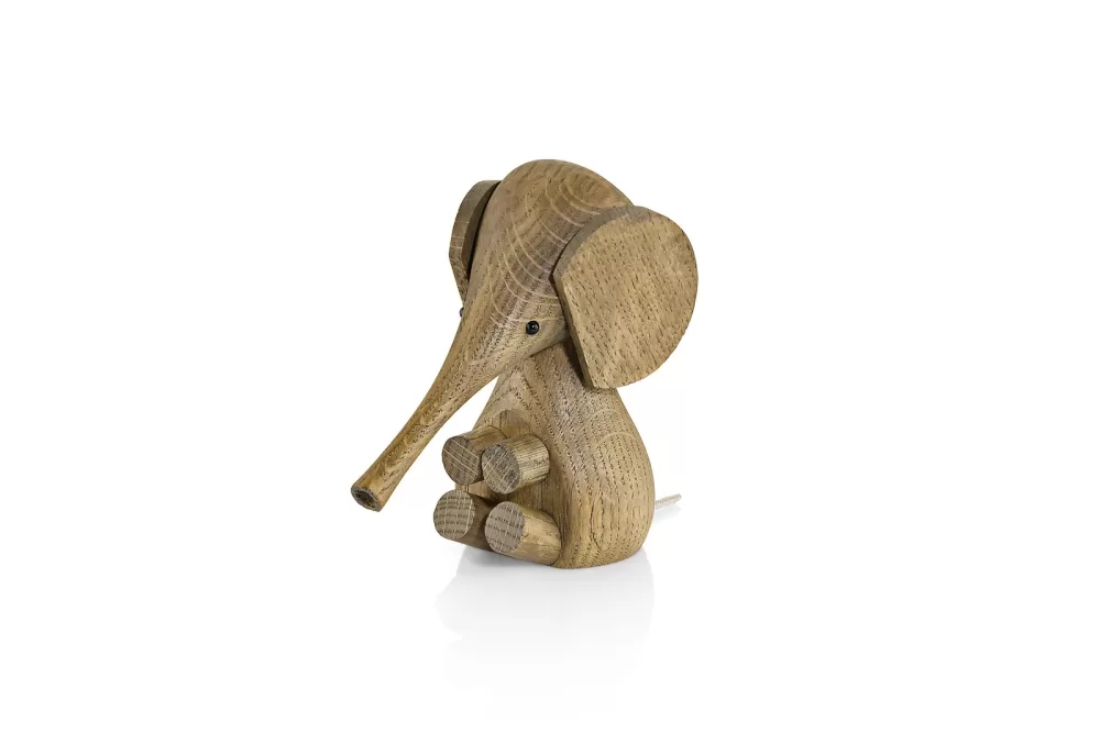 Lucie Kaas Baby-Elefant aus Räuchereiche – 11 cm hoch, zeitloses Design, von Gunnar Florning, ideal für Kinderzimmer-Dekoration