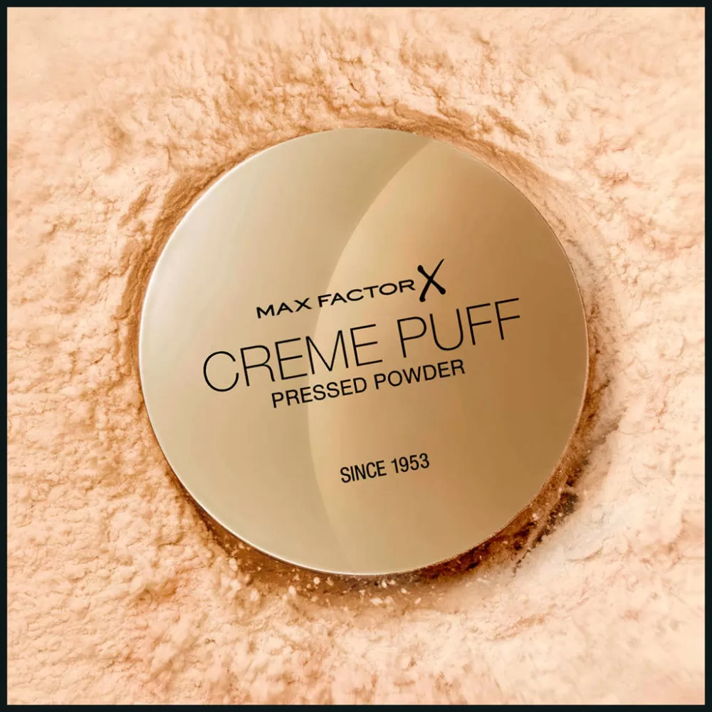 Max Factor Crème Puff Poeder 042 Deep Beige - Luxe Compact Poeder met Medium tot Hoge Dekking, Matte Finish & Lichtreflectie - Stralende Huid