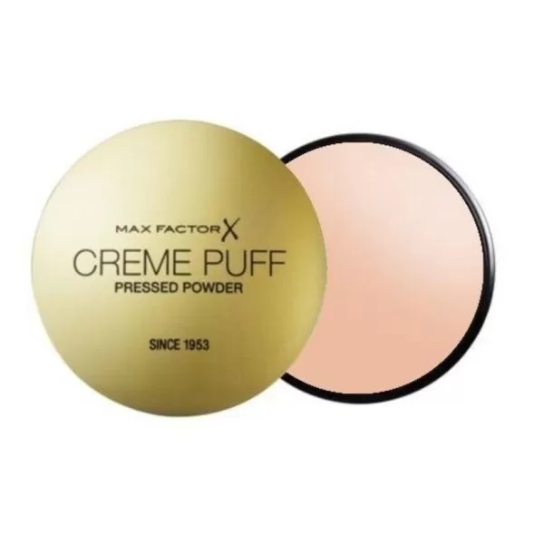 Max Factor Creme Puff 81 Truly Fair - Geperste Poeder voor een Vlekkeloze Matte Finish, Geschikt voor Alle Huidtypen, 14g