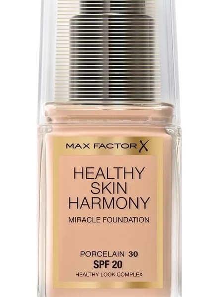 Max Factor Healthy Skin Harmony Foundation - 30 Porcelain, Feuchtigkeitsspendend, Mattierend, Für einen ebenmäßigen Teint, 30 ml