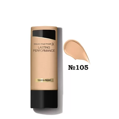 Max Factor Lasting Performance Touch-Proof Foundation 105 - 8 Uur Langdurige Dekking, Smetbestendig, Vloeibare Basis voor Perfecte Huid