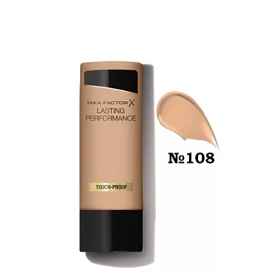 Max Factor Lasting Performance Foundation 108 - Touch-Proof, 8 uur langdurige dekking, smetbestendig, vloeibare make-up voor perfecte huid.