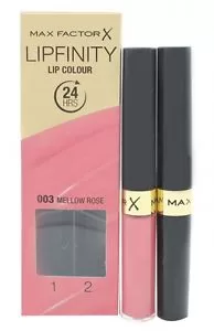 Max Factor Lipfinity 24H Lippenstift 003 Mellow Rose – Ultra langanhaltend, glänzende Finish, 12 Stunden Farbintensität, feuchtigkeitsspendend