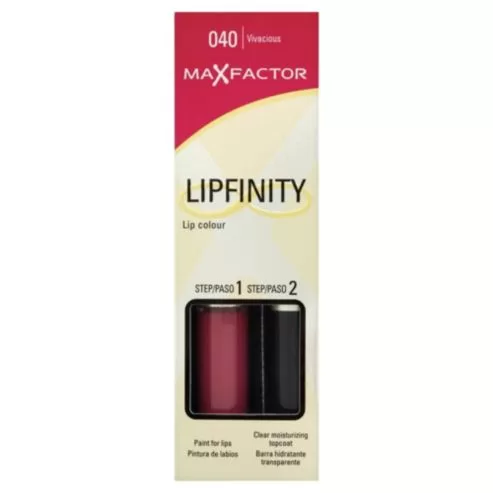 Max Factor Lipfinity 24H Lippenstift 040 Vivacious - Ultra langanhaltend, glänzende Finish, 12 Stunden Farbschutz, feuchtigkeitsspendend