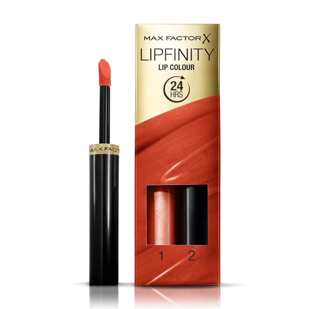 Max Factor Lipfinity 24H Lippenstift 130 Luscious – Ultra langanhaltend, semi-permanente Farbe, glanzende Finish, 12 Std. Haltbarkeit, feuchtigkeitsspendend