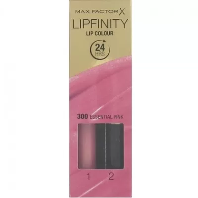 Max Factor Lipfinity 24H Lippenstift 300 Essential Pink - Ultra langanhaltend, glanzend, 12 Stunden Farbe, feuchtigkeitsspendend, perfekt für den Alltag