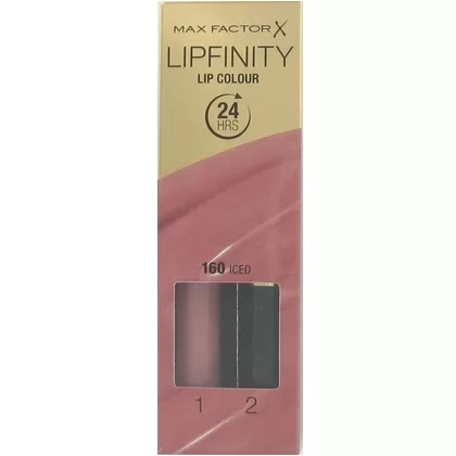 Max Factor Lipfinity 160 Iced – Long-lasting Lipstick (24h) mit Balsam für Feuchtigkeit und Glanz, einfach aufzutragen, komfortable Textur