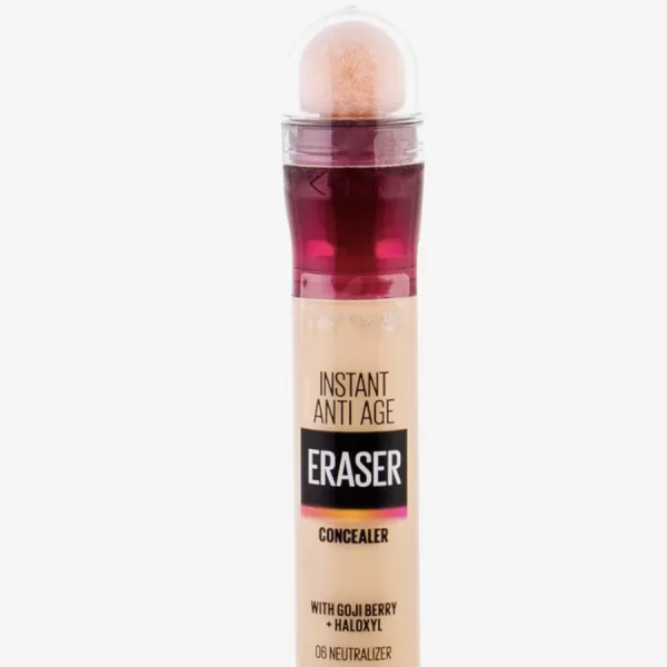 Maybelline New York Instant Anti Age Eraser Concealer 06 Neutralizer - 6.8 ml, Hydraterende, Dekkende Concealer met Applicatiespons