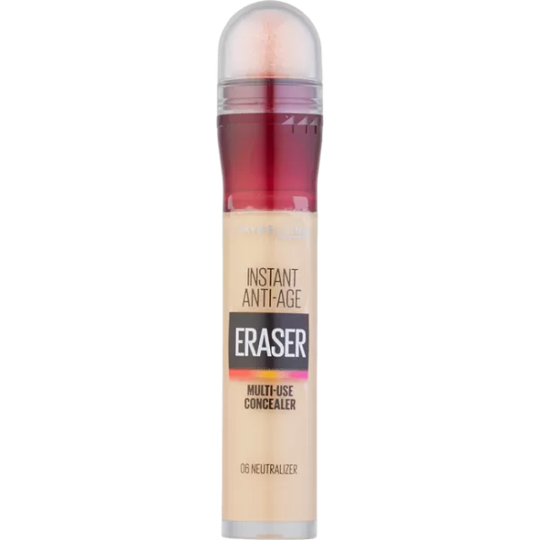 Maybelline Instant Anti Age Eraser Concealer 06 Neutralizer – Ultra dekkend, met sponsapplicator, hydraterend, voor donkere kringen en wallen