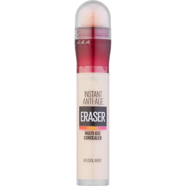 Maybelline Instant Anti Age Eraser Concealer 95 Cool Ivory - Hydraterende, zeer dekkende concealer met applicatiespons voor donkere kringen