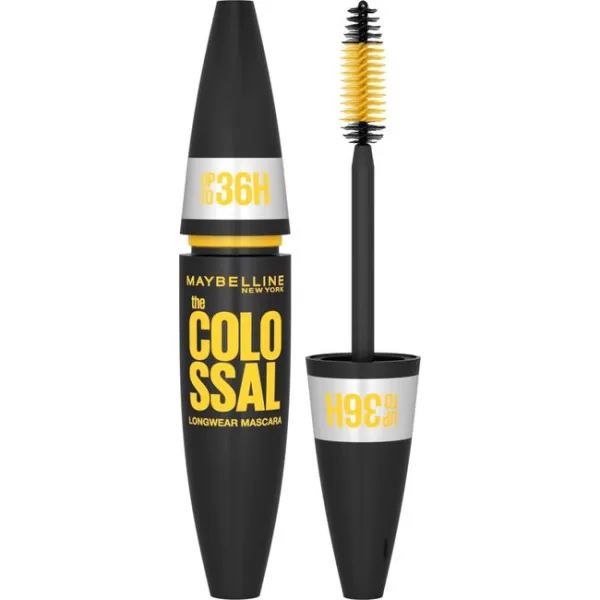 Maybelline New York Colossal Waterproof Mascara - Tot 36U Langhoudend, Mega Volume, Zwart, Smudgeproof en Life-Proof