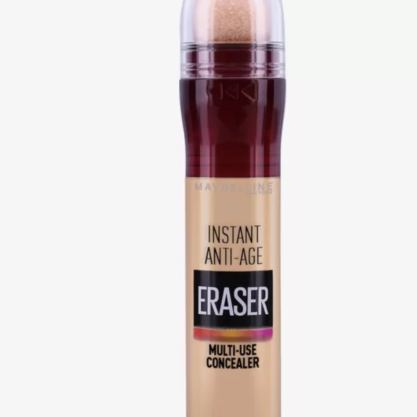 Maybelline Instant Anti Age Eraser Concealer 02 Nude - 6.8ml, Hydraterend, Dekkend met Applicatiespons, voor Donkere Kringen en Wallen