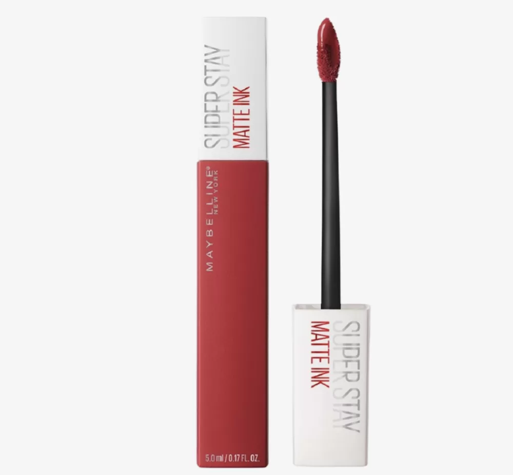 Maybelline SuperStay Matte Ink Lippenstift - 20 Pioneer, Rote Liquid Lippenstift, 16 Stunden Haltbarkeit, Intensives Matt-Finish, Präzisionsapplikator