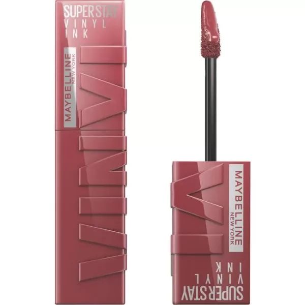 Maybelline SuperStay Vinyl Ink Lipstick 40 Witty - Langhoudend, Vegan, Intensieve Kleur, Vinyl Glans - 2 Stuks - Tot 16 Uur Blijvend