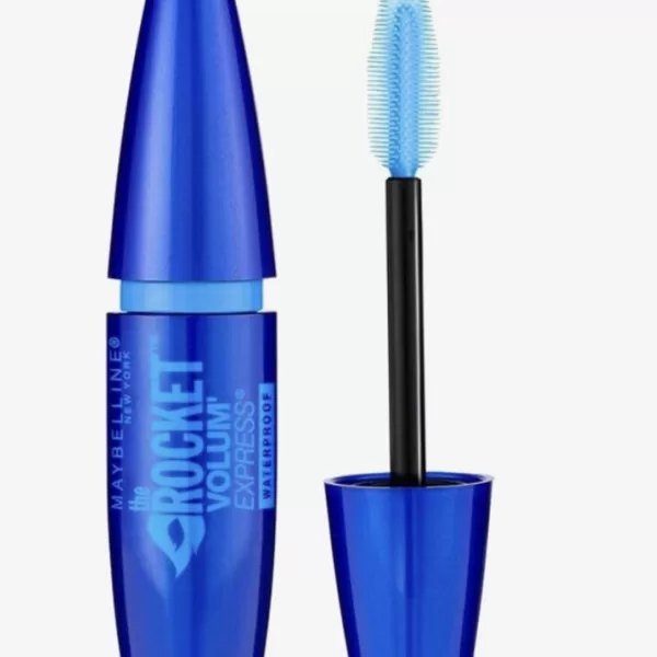 Maybelline Volum'Express The Rocket Waterproof Mascara - Very Black, 8x Volume, Klontvrij, Geschikt voor Lensdragers, Supersonisch Borsteltje