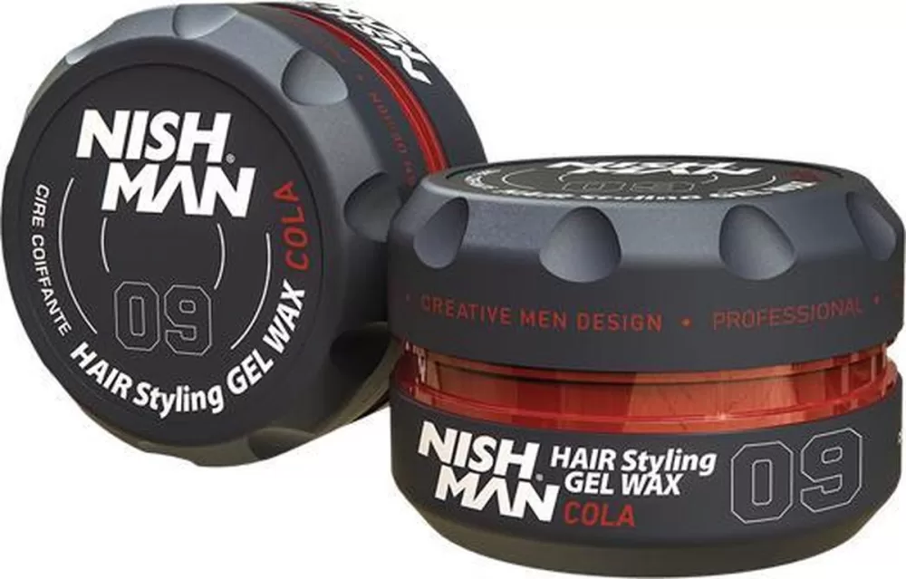 Nish Man Hair Wax 09 Cola - Flexibele Hold, Glans & Verzorging zonder Residu - Ideaal voor Controleerbaar Haar