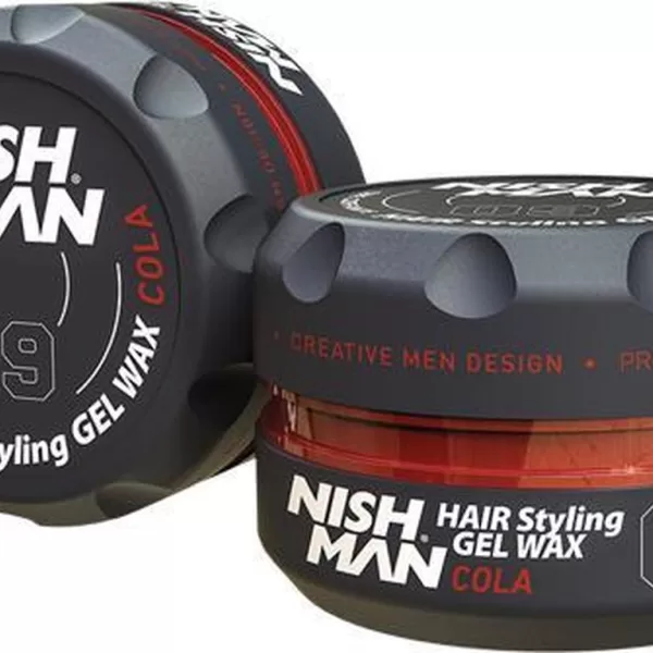 Nish Man Hair Wax 09 Cola - Flexibele Hold, Glans & Verzorging zonder Residu - Ideaal voor Controleerbaar Haar