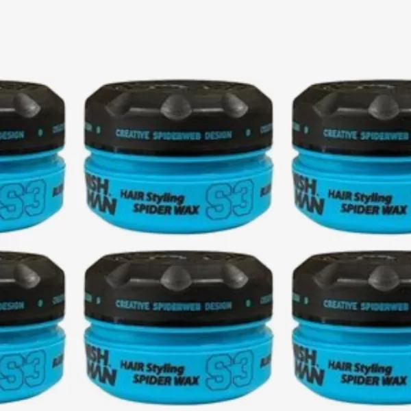 Nishman Hair Styling Spider Wax S3 – 6 Stück, starker Halt, flexibles Styling, für alle Haartypen, ideal für kreative Frisuren