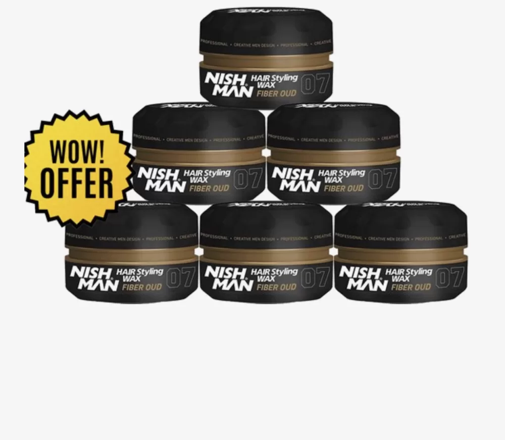 Nishman Hair Styling Wax Gold One 07 - 6x150ml, langanhaltender Halt, glänzendes Finish, leicht auskämmbar, für alle Haartypen