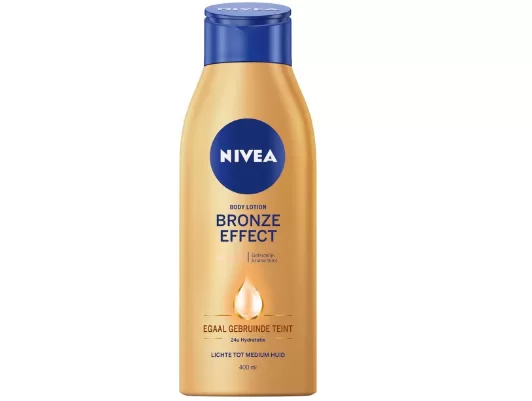 NIVEA Bronze Effect Bodylotion 400ml - Zelfbruiner, Egaal Bruine Teint, Hydraterend met Ginkgo & Druivenpitolie, Voor Lichte tot Medium Huid