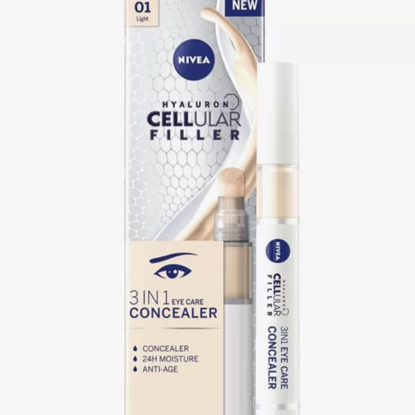 NIVEA Cellular Filler 3-in-1 Oogconcealer met Hyaluronzuur - Hydraterende Corrector voor Donkere Kringen en Rimpels - 4 ml