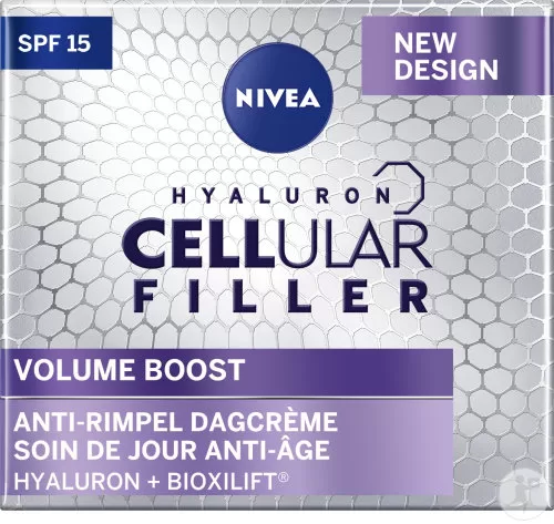 Nivea Cellular Hyaluron Dagcreme 50ml - Volume Filling, Anti-Aging, SPF 15, Verstevigend & Rimpelvullend voor Jongere Huid