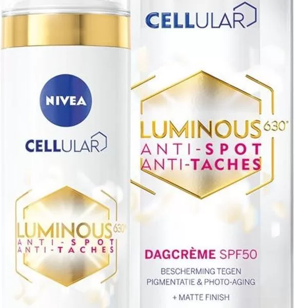 NIVEA Cellular Luminous Dagcrème SPF50 - Anti-Pigment, 40ml (1+1 gratis) - Bescherming tegen donkere vlekken & foto-veroudering, voor alle huidtypes