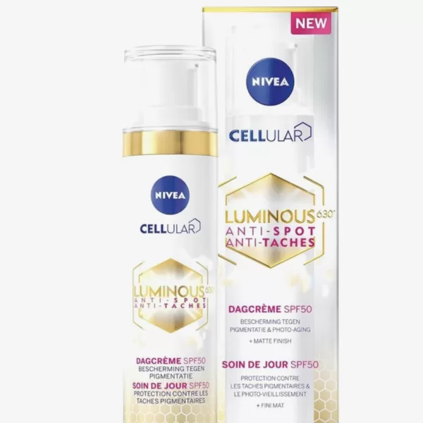 NIVEA Cellular Luminous Dagcrème SPF50 - Anti-Pigment, Bescherming tegen Photo-aging, 40ml, Voor Stralende Huid, Dermatologisch Goedgekeurd