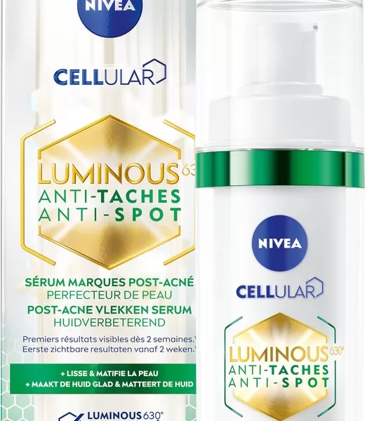 NIVEA Cellular LUMINOUS630 Anti-Spot Serum 30ml – Vermindert Acne Vlekken, Met Salicylzuur & Hyaluronzuur, Matterend & Verzachtend