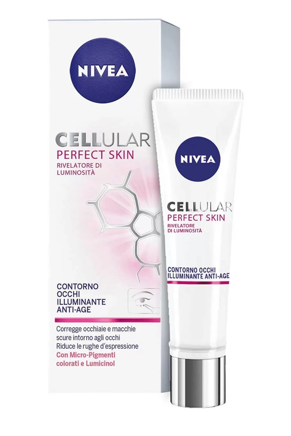 Nivea Cellular Perfect Skin Eye Contour Anti-Age Creme 15ml - Verhelderend, Hydrateert, Vermindert Fijne Lijntjes, Lichtgewicht Formule