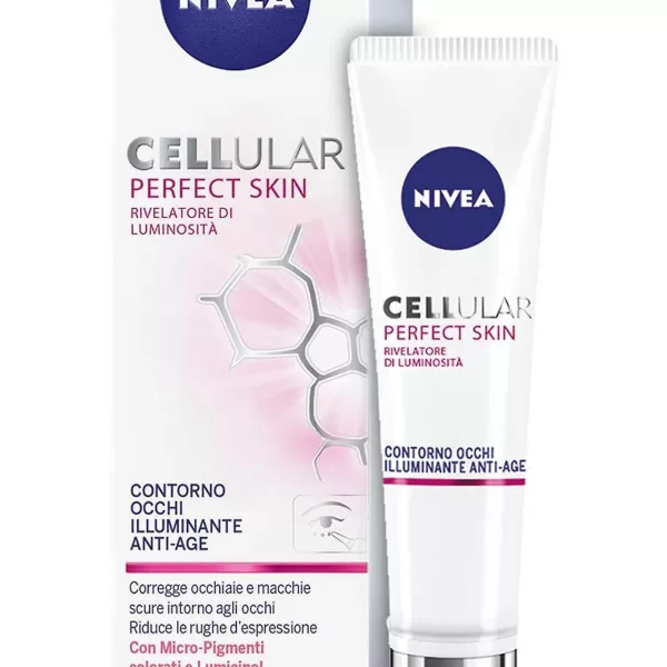 Nivea Cellular Perfect Skin Eye Contour Anti-Age Creme 15ml - Verhelderend, Hydrateert, Vermindert Fijne Lijntjes, Lichtgewicht Formule