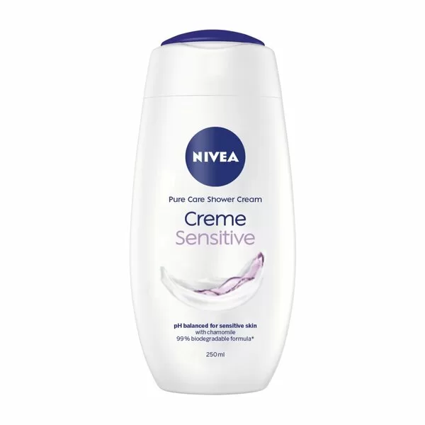 Nivea Douchegel Creme Sensitive 250 ml - 6 Stuks | Hydratatie & Kamille-extract voor Gevoelige Huid | Dermatologisch Bewezen