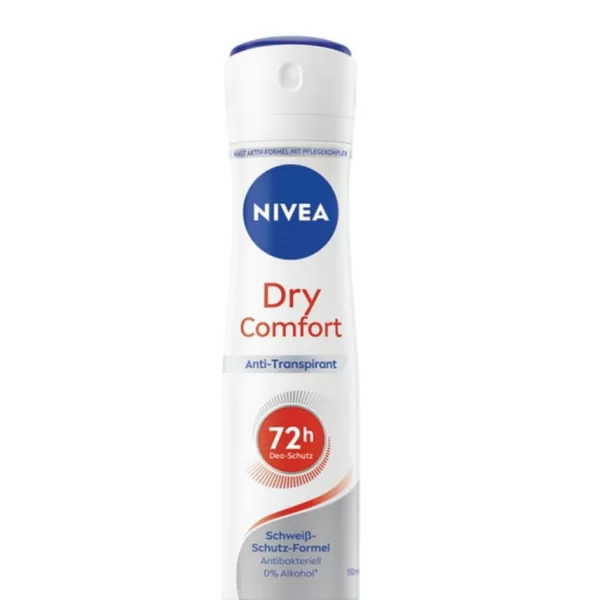 NIVEA Dry Comfort Deodorant Spray 150ml – 72 uur bescherming, zonder ethylalcohol, met mineralen, huidvriendelijk, dermatologisch getest