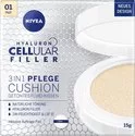 NIVEA Hyaluron CELLular Filler 3in1 Cushion Makeup SPF15 - 01 Light, 15g, Feuchtigkeit & Pflege für strahlenden Teint