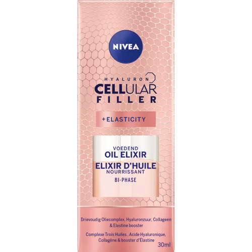 Nivea Hyaluron Cellular Filler + Elasticity Oil Elixir 30ml – Voedend, Hydraterend, Rimpelverstevigend voor Strakkere Huid en Gezichtscontouren