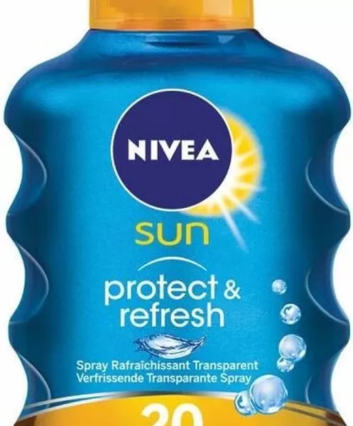 Nivea Invisible Spray SPF 20 - Transparente Sonnenspray 200 ml, UVA/UVB Schutz, nicht fettend, wasserresistent, kühlende Wirkung, ohne weiße Streifen