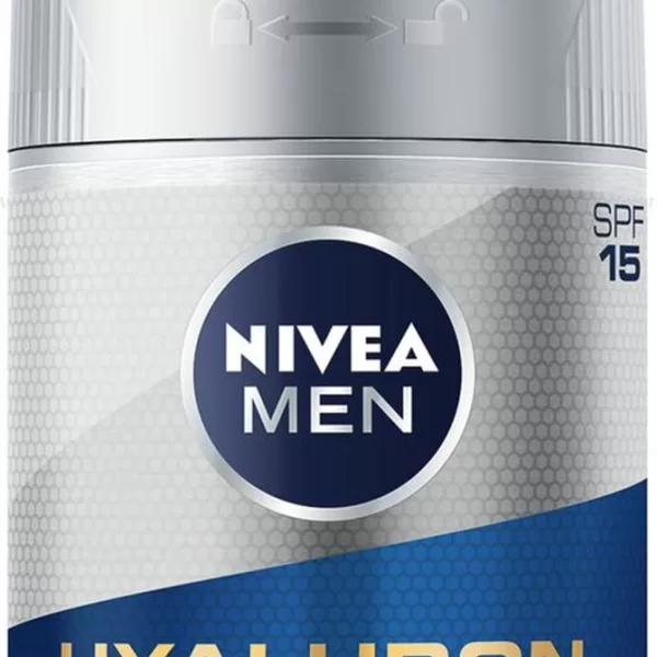 NIVEA MEN Anti-Age Hyaluron Gezichtscrème SPF 15 – 50ml, voor een jeugdige huid, hydrateert 24u, vermindert rimpels, verstevigt en beschermt.