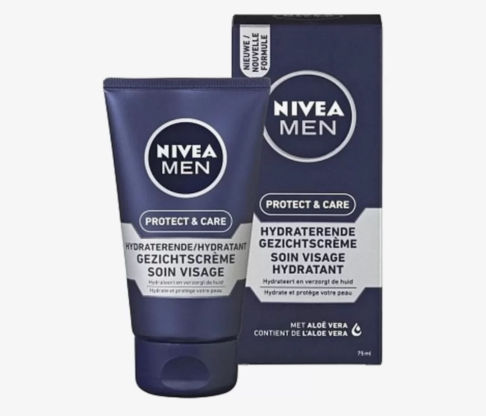 NIVEA MEN Protect & Care Gezichtscrème 75 ml – Hydraterend met Aloë Vera & Pro-Vitamine B5, Bescherming tegen scheren & externe invloeden