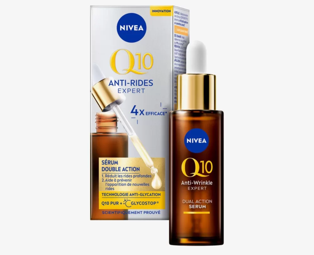 NIVEA Q10 Dual Action Serum 30ml – Anti-Rimpel Gezichtsserum met Glycatie Technologie, Vermindert Rimpels & Voorkomt Nieuwe, Klinisch Bewezen.