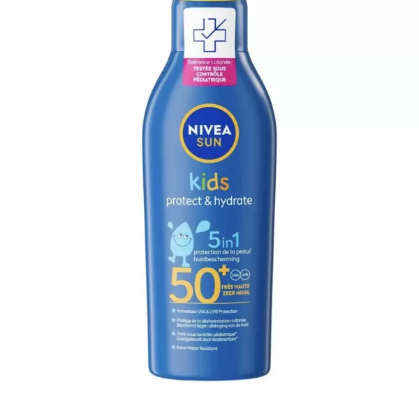 Nivea Sun Kids 5-in-1 Lotion SPF 50+ | Schutz & Hydratation für Kinder | Sonnenschutzlotion mit hohem Lichtschutzfaktor