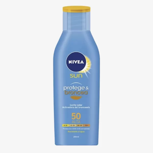 Nivea Sun Protect & Bronze Lotion SPF 50, 200 ml - Bräunungsaktivierende Sonnenmilch für optimalen Hautschutz