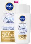 Nivea Sun Triple Protect Face Cream SPF 50+ 40ml - Bescherming tegen UVA/UVB, blauw licht, vervuiling & hydraterend met Hyaluronzuur.