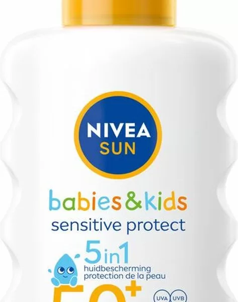 Nivea Kids Sensitive Protect Spray SPF 50 - 200ml - Zonnebrand voor Baby's en Kinderen - Waterresistent, Dermatologisch Getest