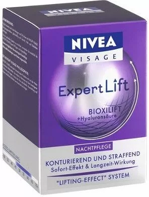 Nivea Visage Expert Lift Nachtcreme 50+ - Intensiv pflegende Formel mit Panthenol, sichtbares Lifting, für straffe Konturen und erholte Haut