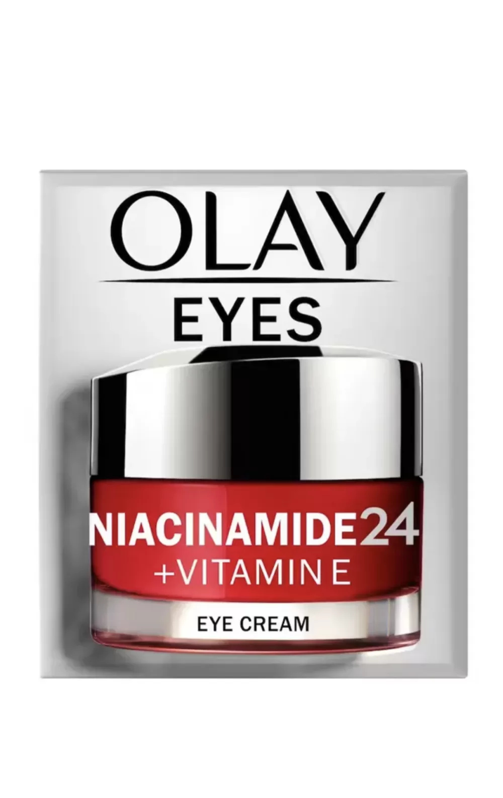 Olay Niacinamide 24 Oogcrème met Vitamine E - 15 ML, Hydrateert, Vermindert Rimpels, Parfumvrij, Klinisch Getest, Anti-Aging Formule